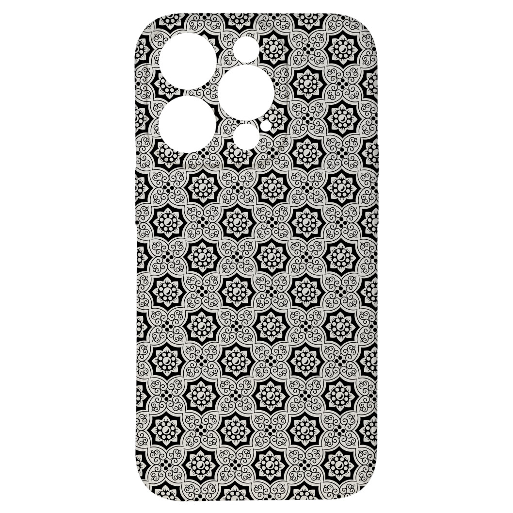 Levně Kryt Květiny černý pro iPhone 15 Pro