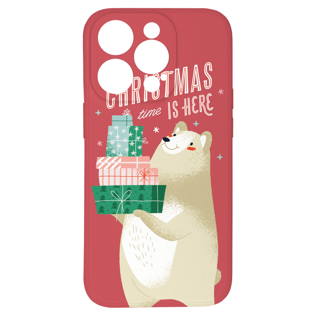 Kryt Vánoce jsou tady červený pro iPhone 15 Pro