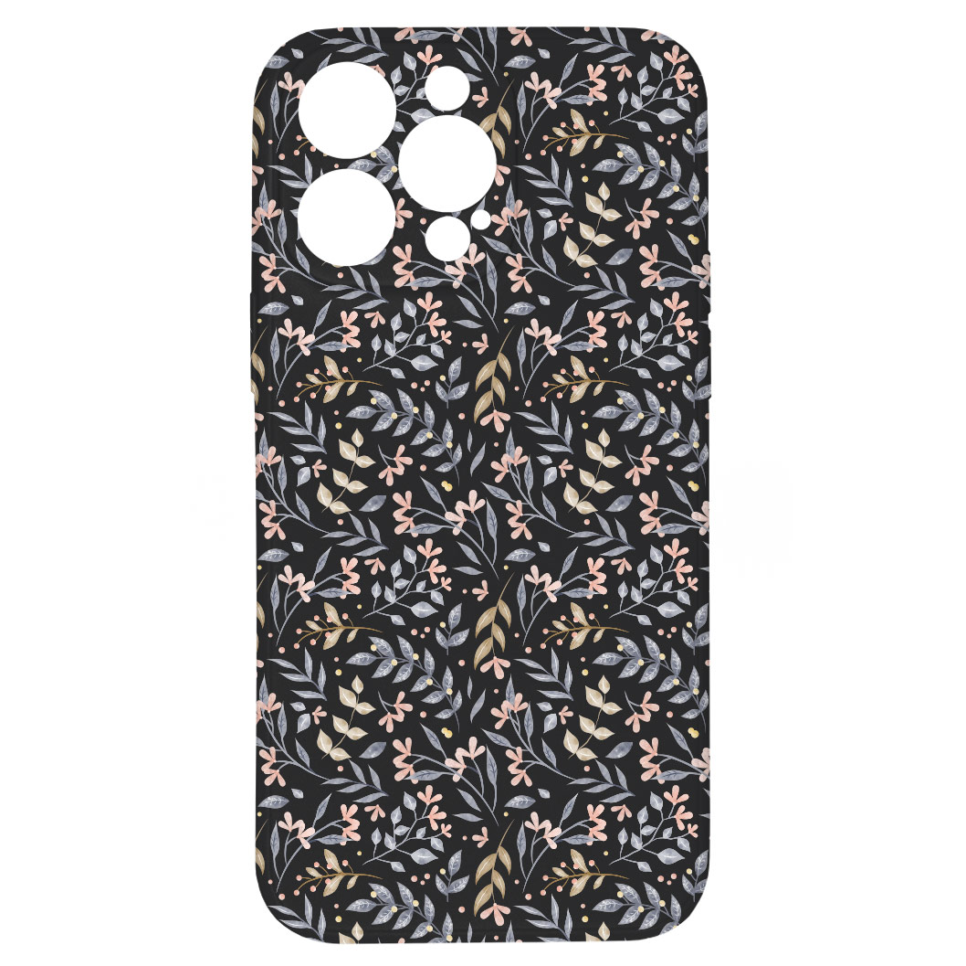 Levně Kryt Kytky černý pro iPhone 15 Pro Max