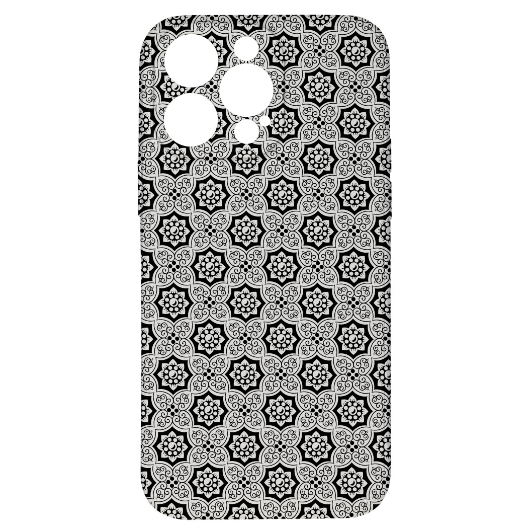 Levně Kryt Květiny černý pro iPhone 15 Pro Max