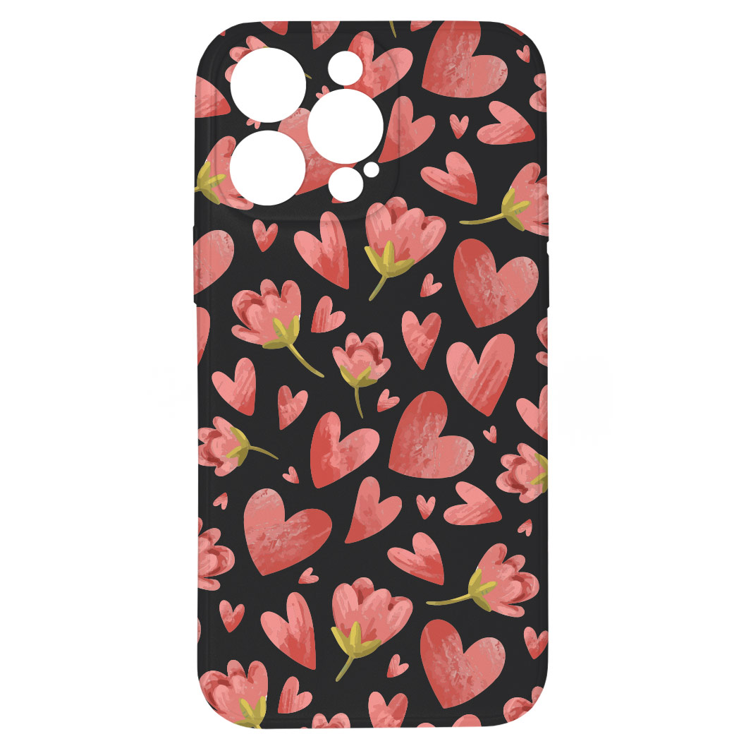 Kryt Valentýnský kryt černý pro iPhone 15 Pro Max