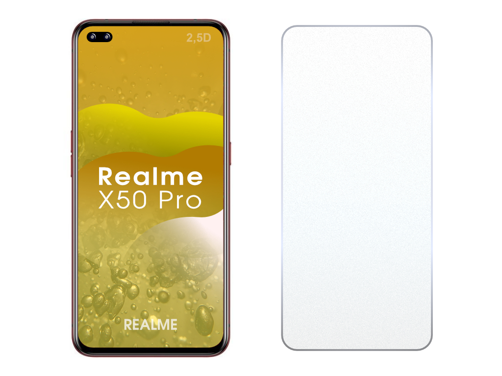 Levně 2.5D Ochranné tvrzené sklo na Realme X50 PRO
