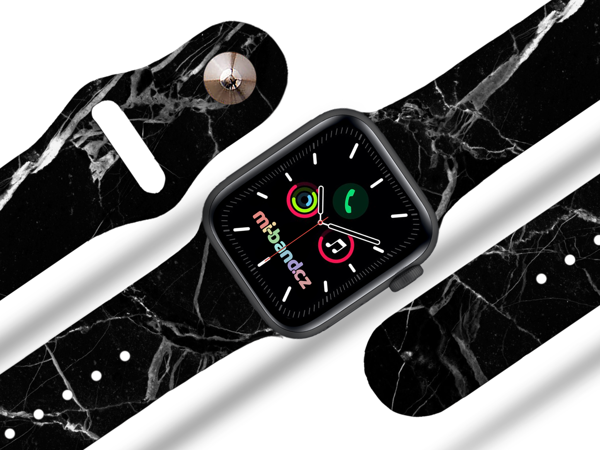 Apple watch řemínek Černý mramor - 42/44/45/49mm