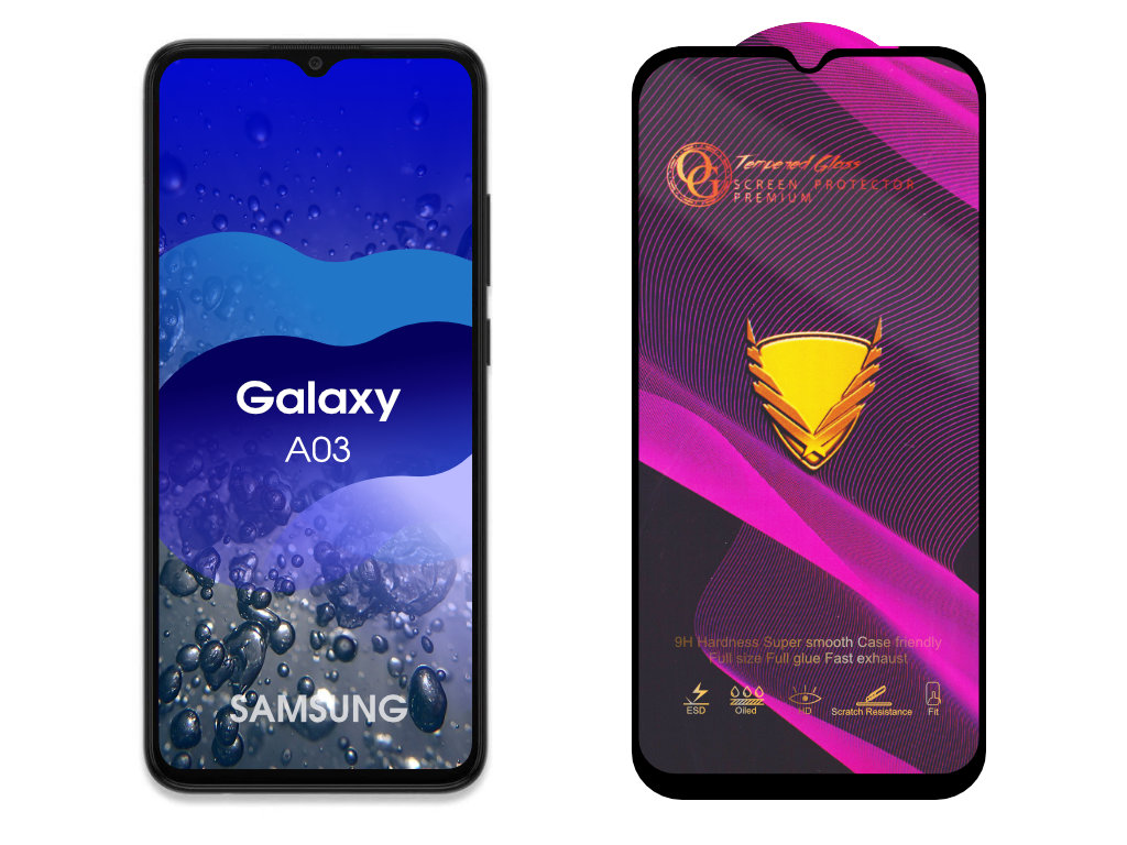 Levně 3D Ochranné tvrzené sklo na Samsung Galaxy A03