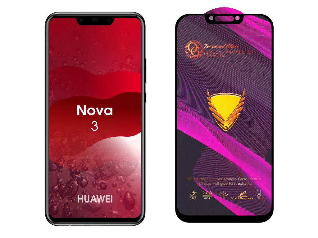 Levně 3D Ochranné tvrzené sklo na Huawei Nova 3