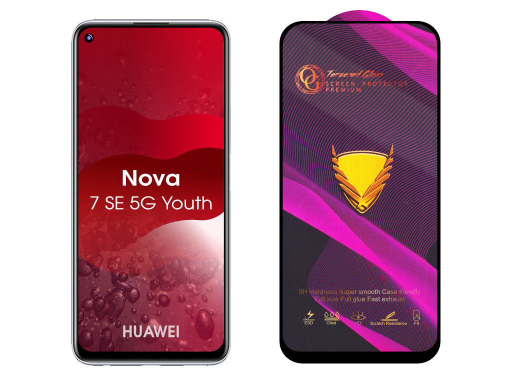 3D Ochranné tvrzené sklo na Huawei Nova 7 SE 5G Youth