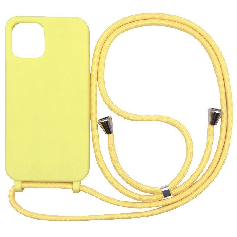 Levně Silikonový kryt se šňůrkou pro iPhone 15 PLUS Barva: Žlutá