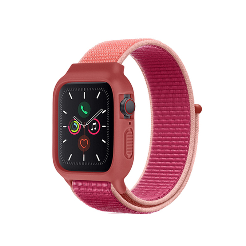 Levně Nylonový set 2v1 pro Apple Watch 38/40/41mm Barevná varianta: Červeno-Růžová