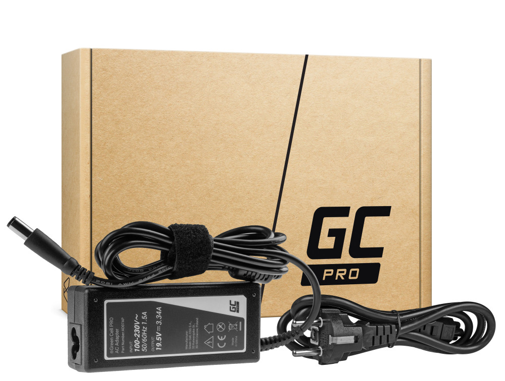 Levně AD07AP - Green Cell PRO Nabíječka / AC Adaptér 19.5V/3.34A/65W pro Dell Latitude E6330/E6410/E6430/E6530/E7440/Inspiron 15/5558/15R/N5110 AD07AP