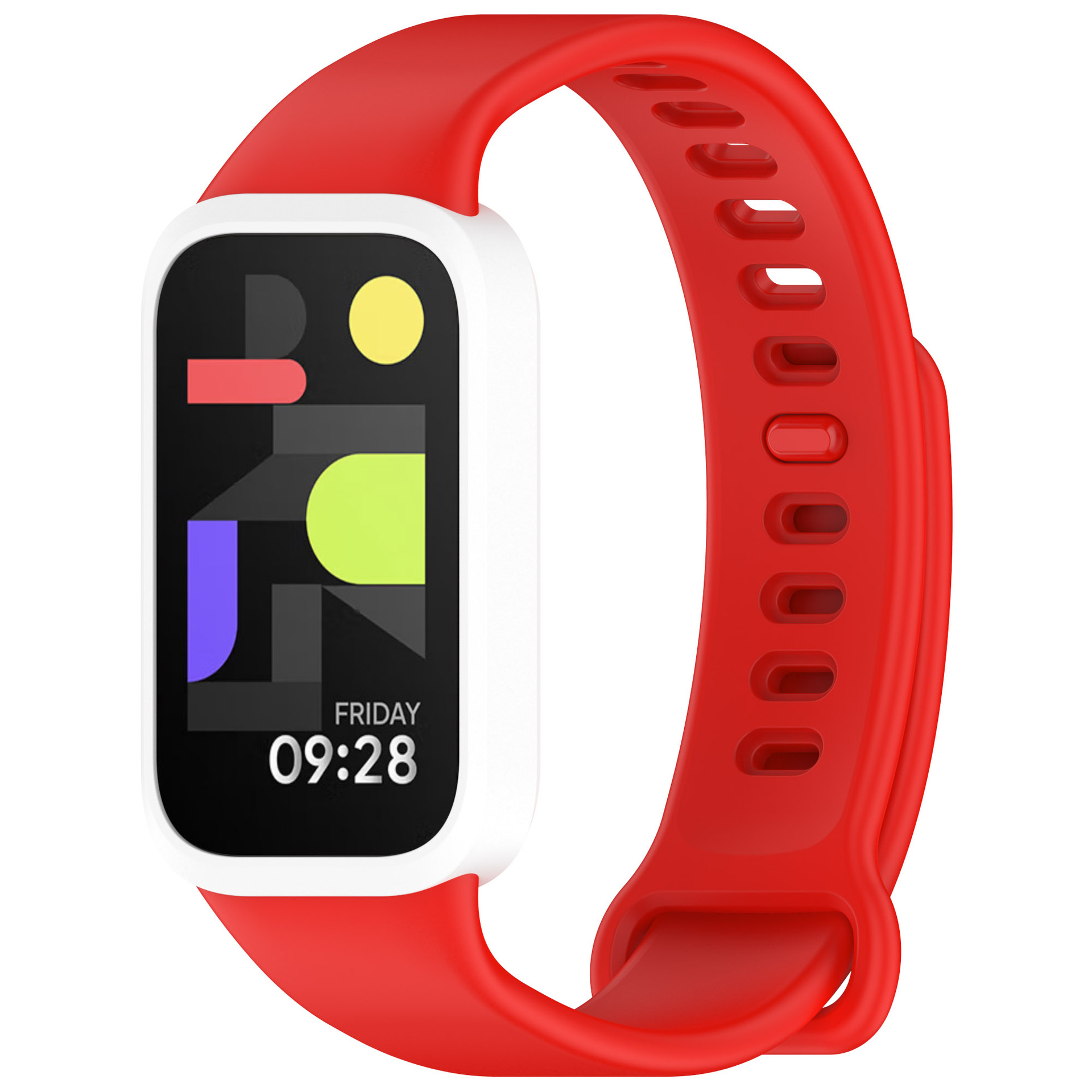 Dvojbarevný silikonový náramek pro Mi Band 9 Active / Redmi Band 3 Barevná varianta: Červeno-Bílá