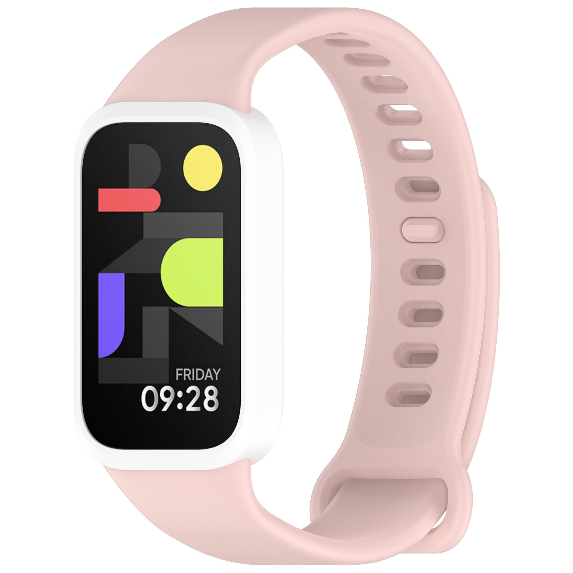 Dvojbarevný silikonový náramek pro Mi Band 9 Active / Redmi Band 3 Barevná varianta: Růžovo-Bílá