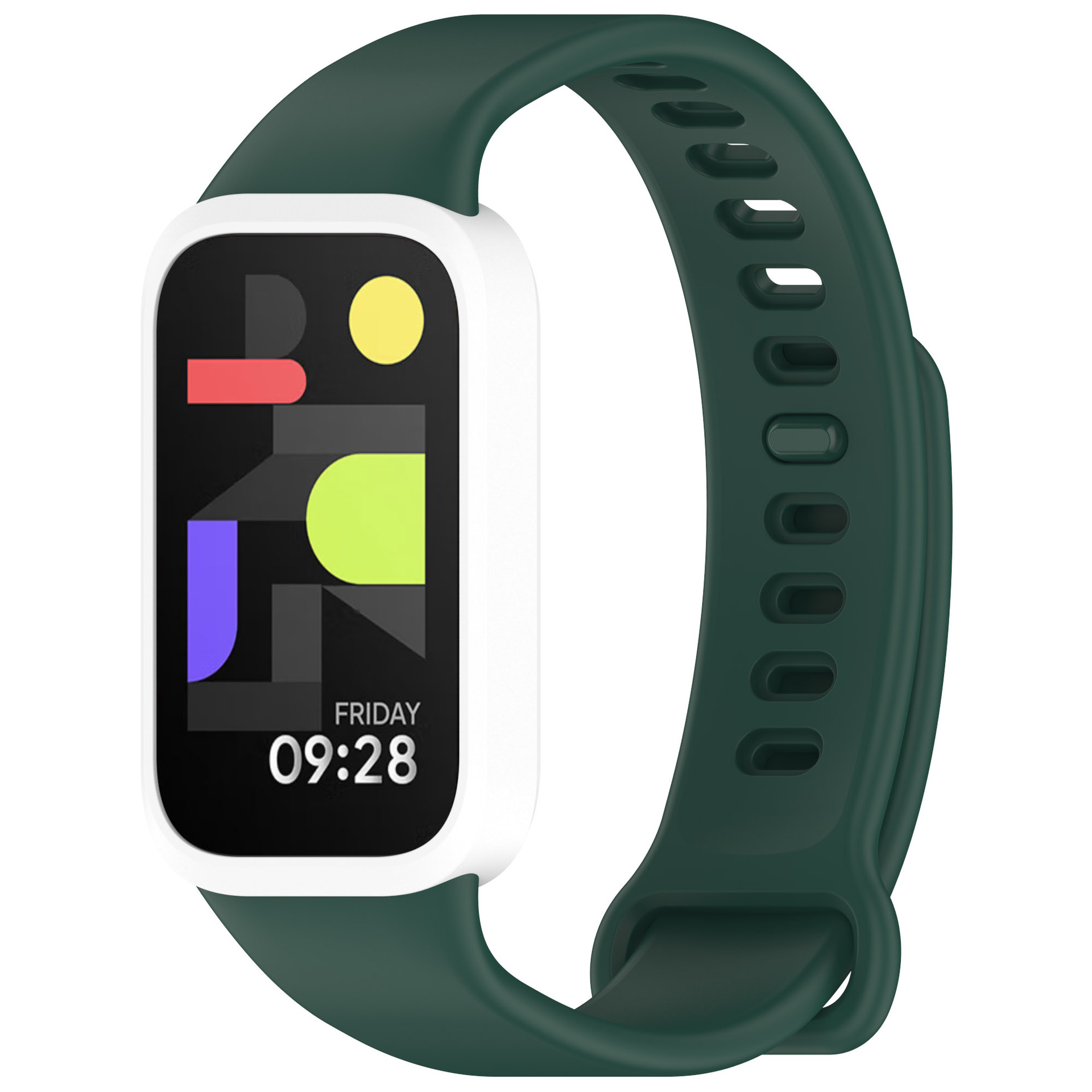 Dvojbarevný silikonový náramek pro Mi Band 9 Active / Redmi Band 3 Barevná varianta: Zeleno-Bílá