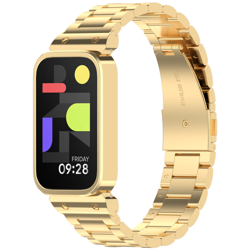 Levně Kovový řemínek pro Mi band 9 Active / Redmi Band 3 Barevná varianta: Zlatý