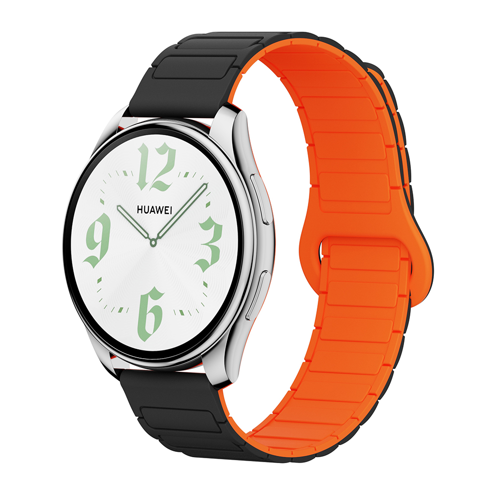 Levně Dvojbarevný magnetický řemínek 22mm Barva: Černo-oranžový