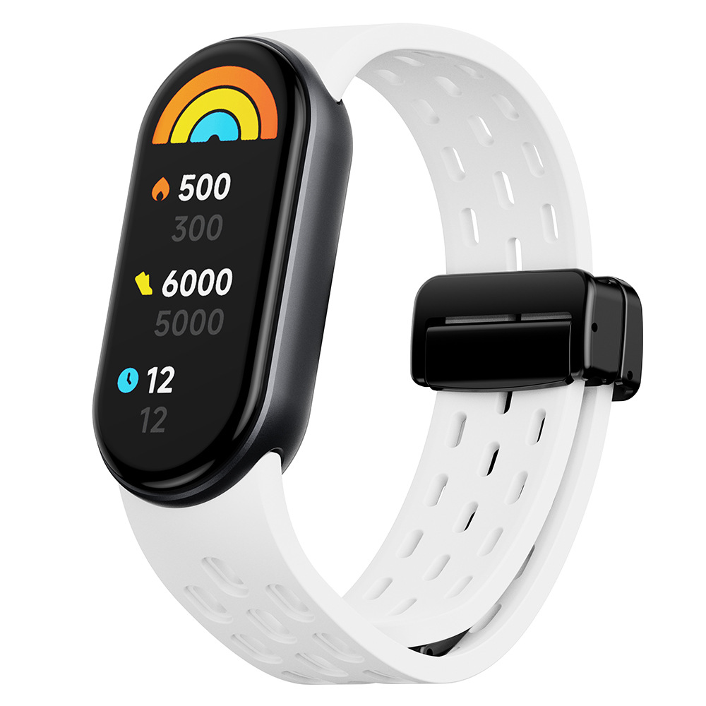 Levně Silikonový řemínek s magnetickým zapínáním Mi band 8/9/10 Barva náramku: Bílá