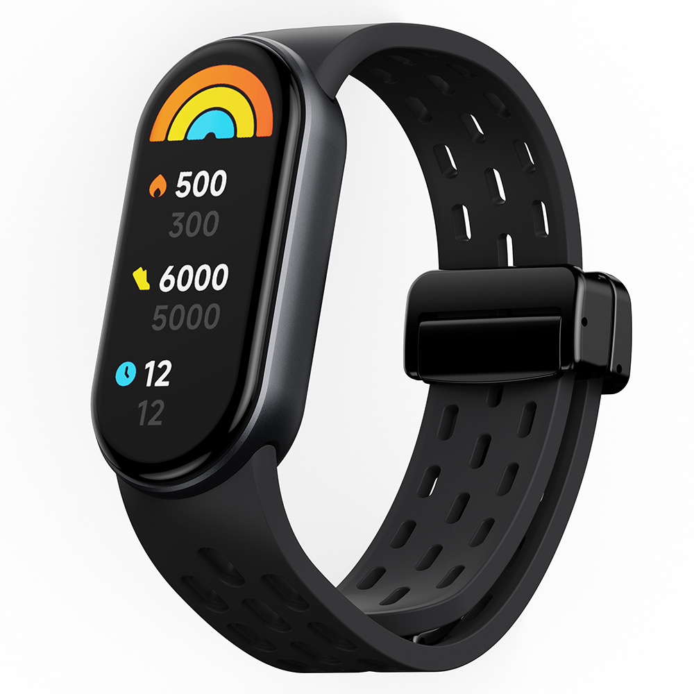 Silikonový řemínek s magnetickým zapínáním Mi band 8/9/10 Barva náramku: Černá
