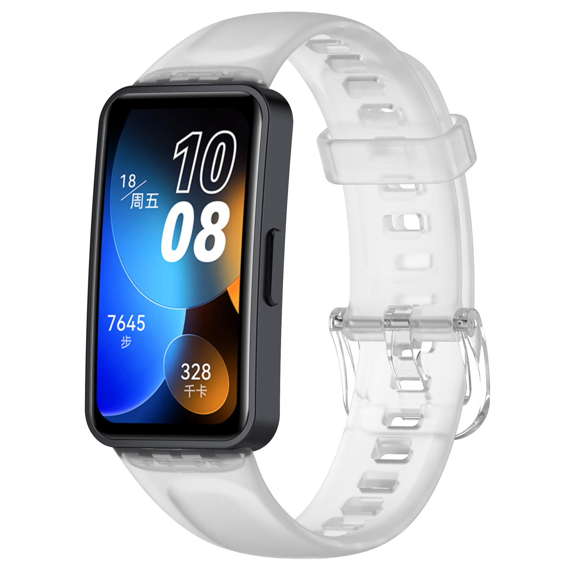 Levně Jednobarevný řemínek Huawei Band 8/9/10 Barva náramku: Průhledná