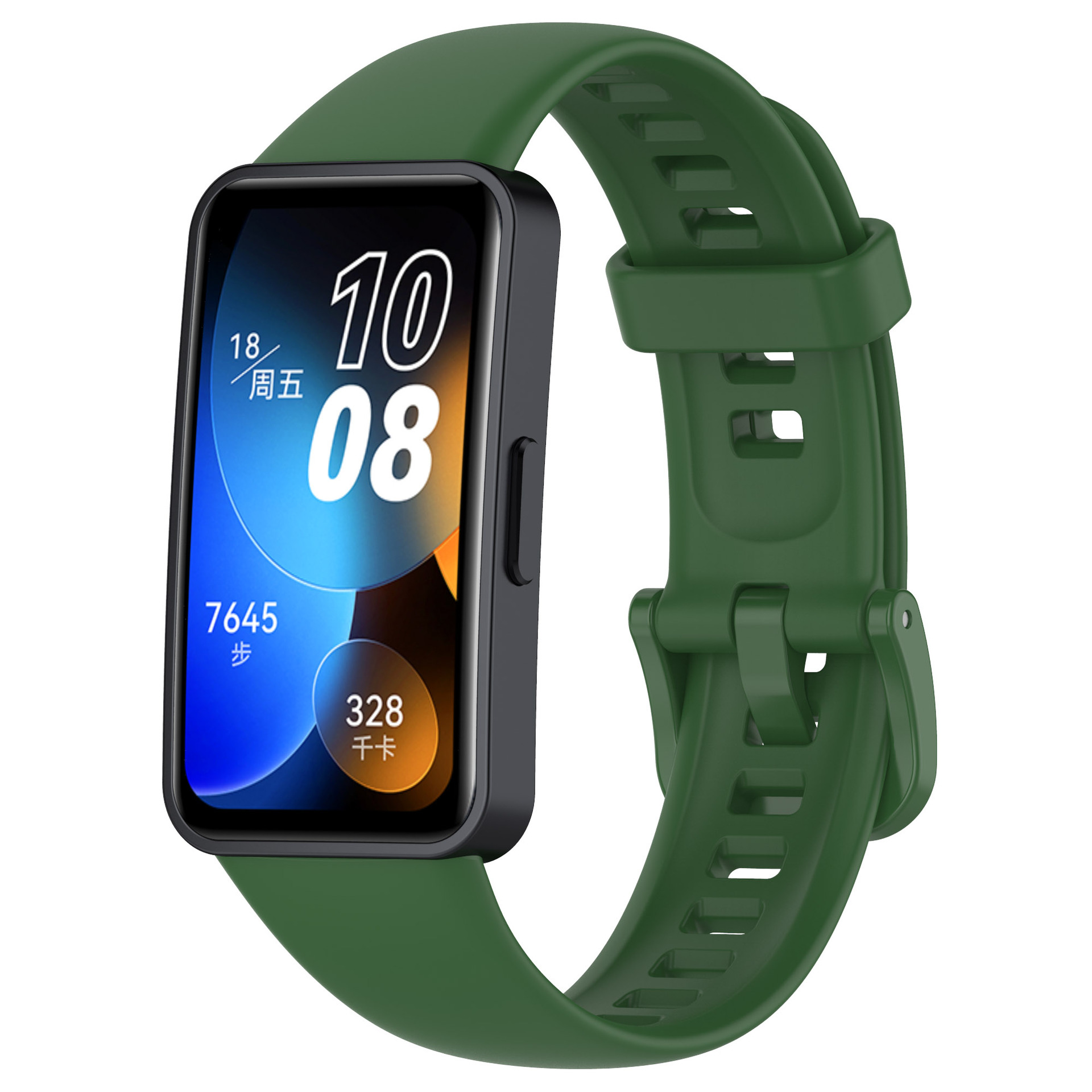 Levně Jednobarevný řemínek Huawei Band 8/9/10 Barva náramku: Tmavě zelená