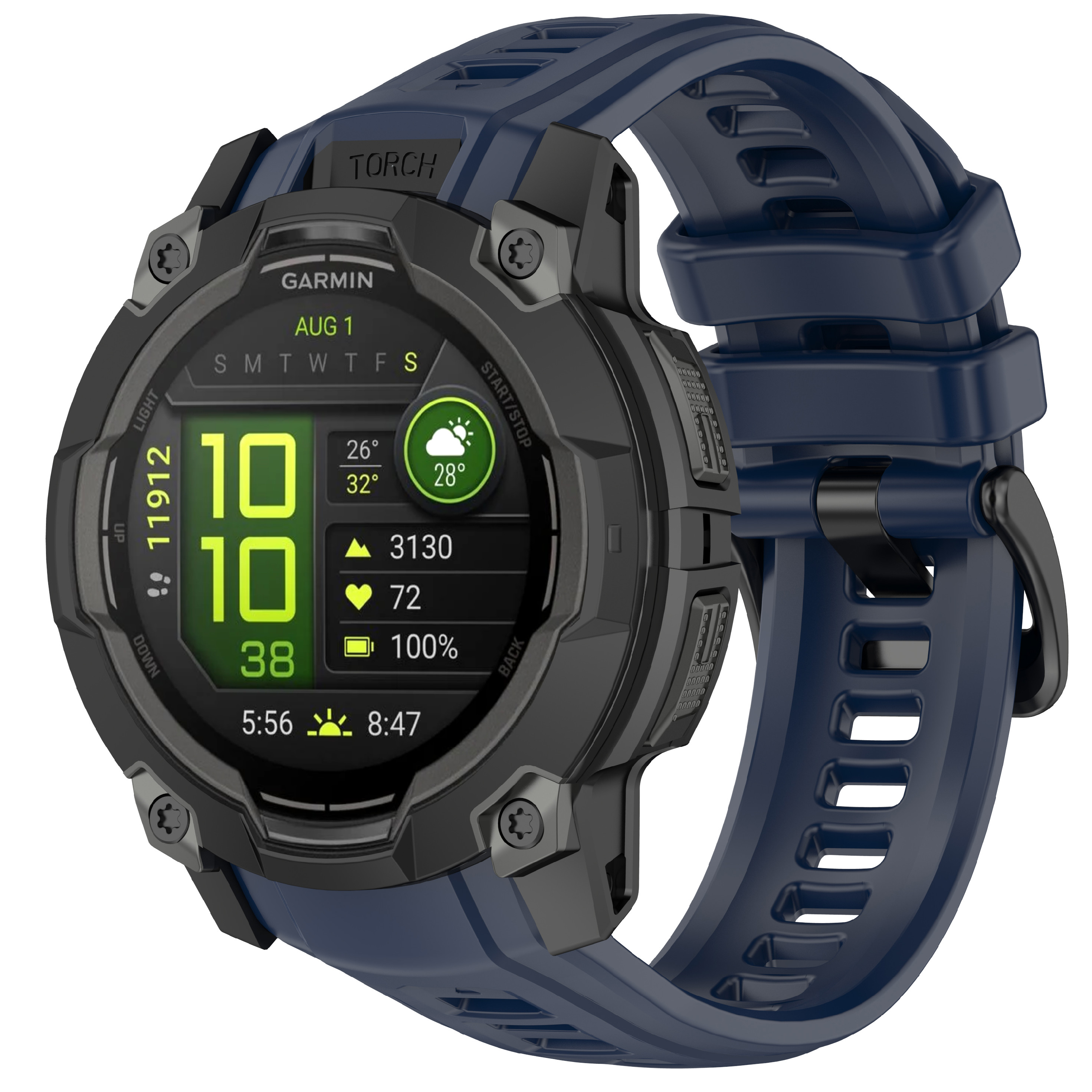 Levně Silikonový řemínek pro Garmin Instinct 3 50mm Barva: Tmavě modrá