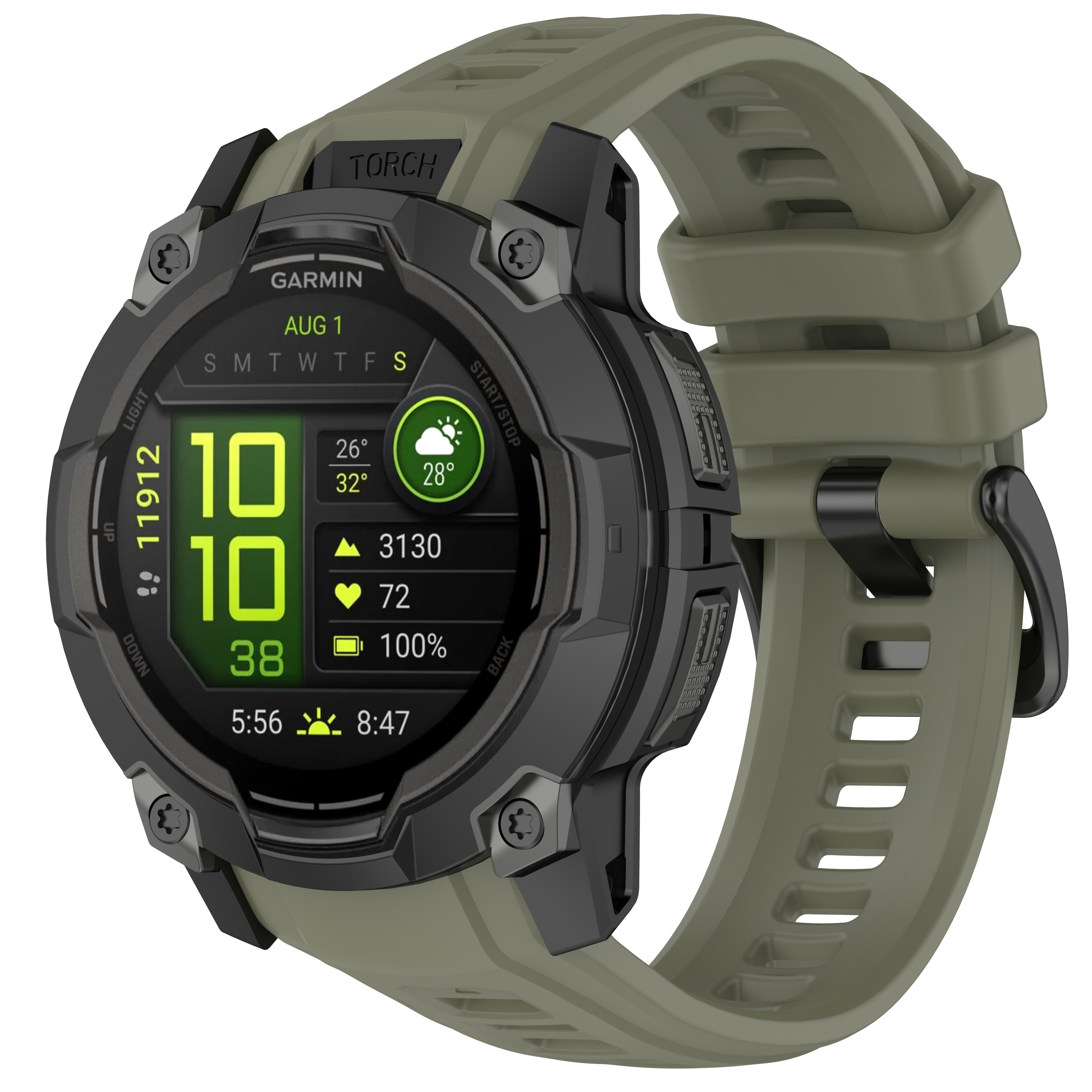 Levně Silikonový řemínek pro Garmin Instinct 3 50mm Barva: Khaki Zelená