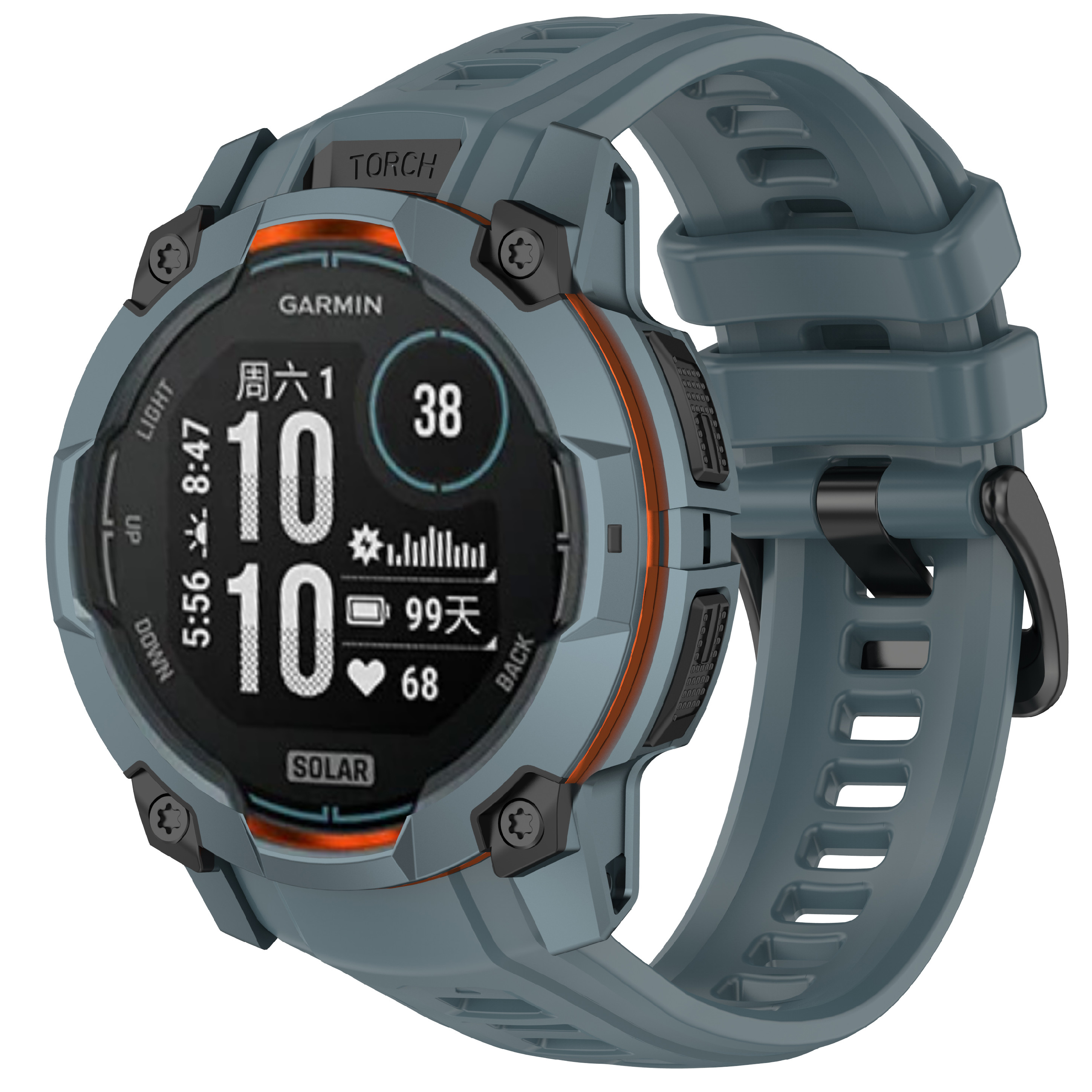 Levně Silikonový řemínek pro Garmin Instinct 3 50mm Barva: Šedo-modrá