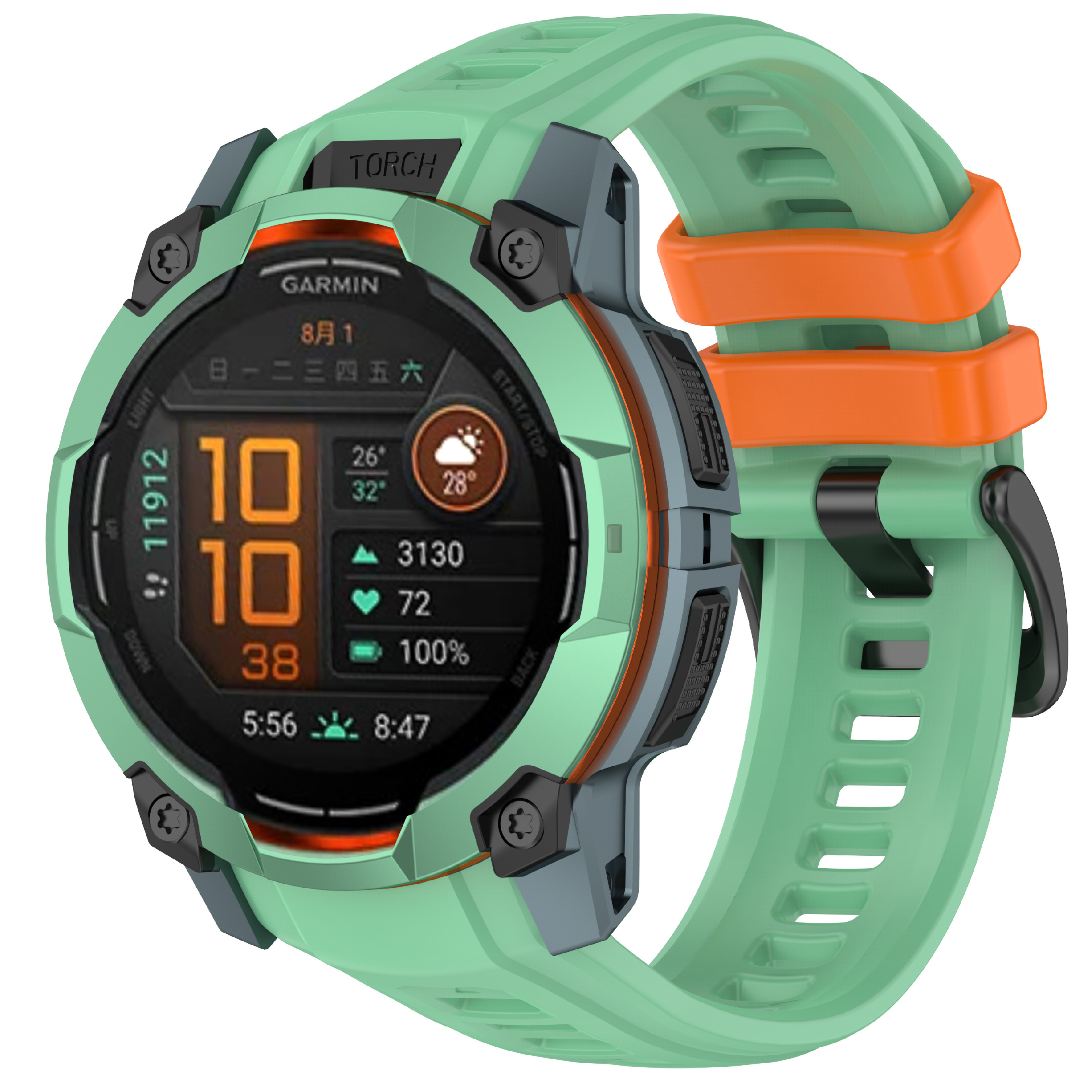Levně Silikonový řemínek pro Garmin Instinct 3 50mm Barva: Tyrkysovo-oranžová