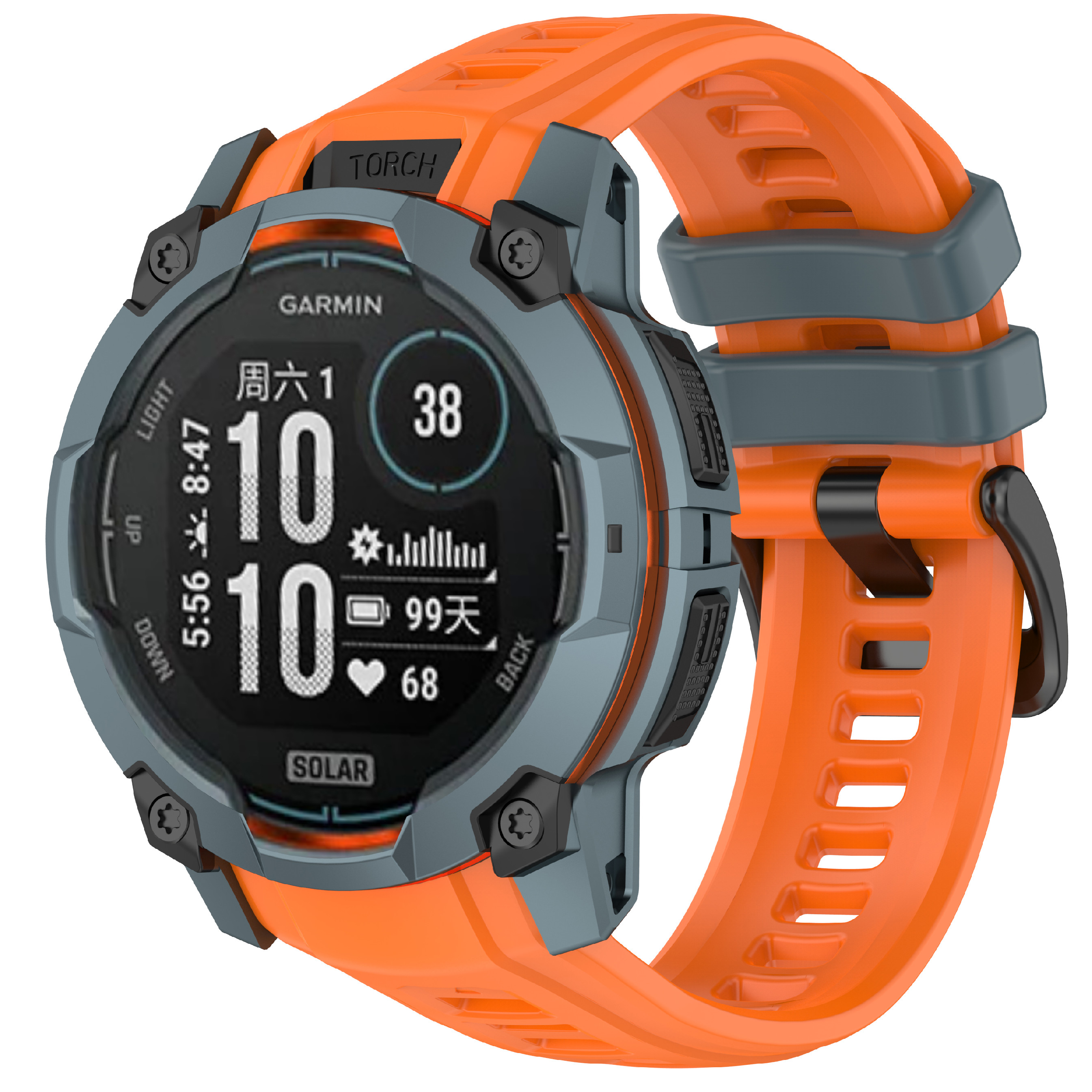 Levně Silikonový řemínek pro Garmin Instinct 3 50mm Barva: Oranžovo-Šedá