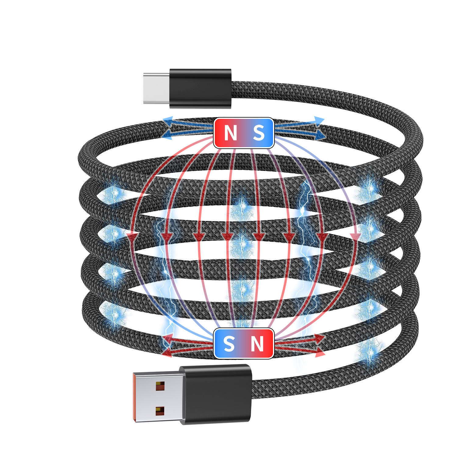 Levně Magnetický nabíjecí kabel 1m Varianta: USB-C na Lightning