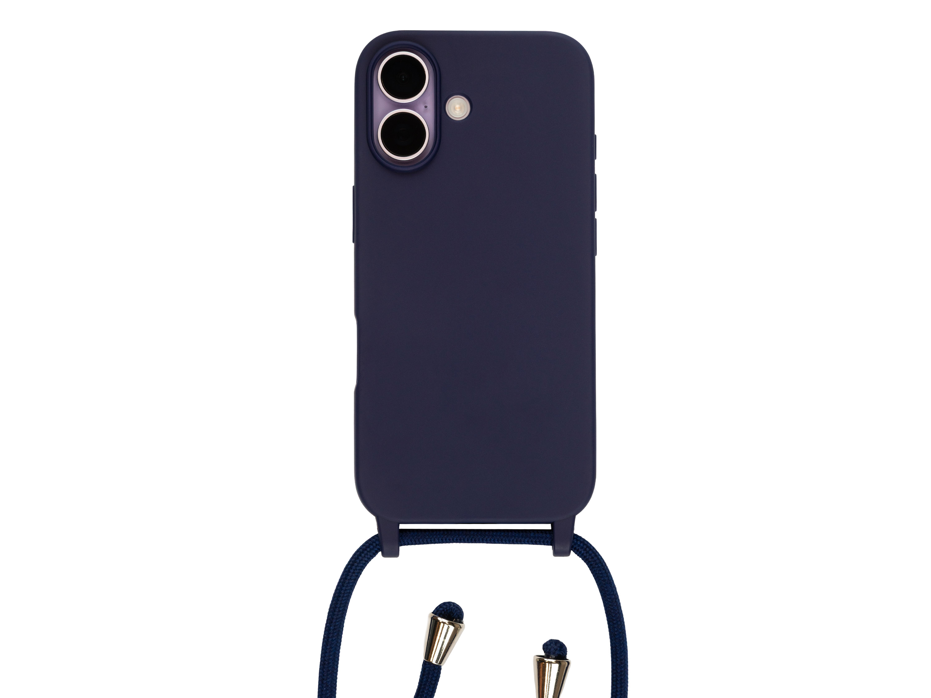 Silikonový tmavě modrý kryt se šňůrkou pro iPhone 17