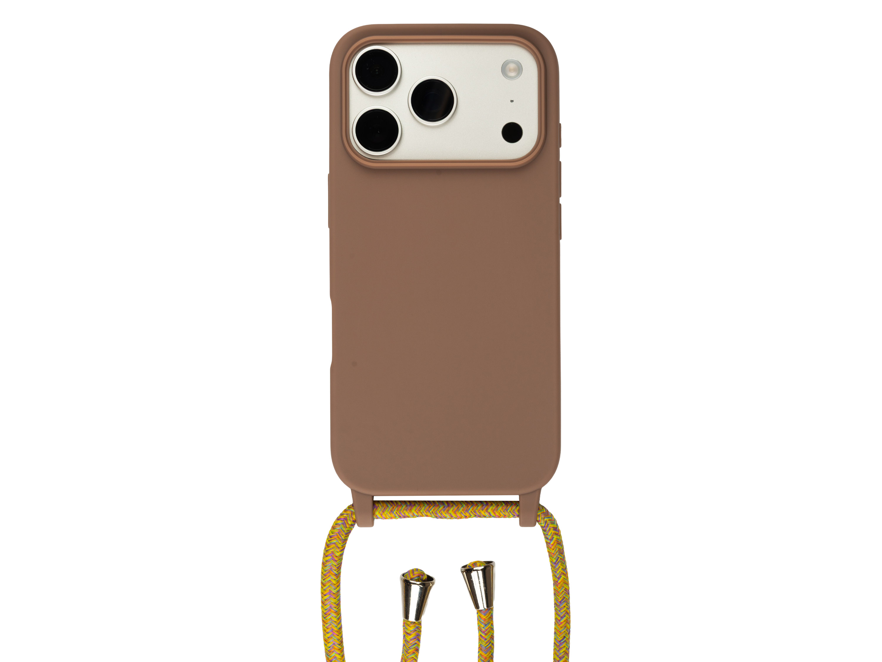Silikonový béžový kryt se šňůrkou pro iPhone 17 Pro Max