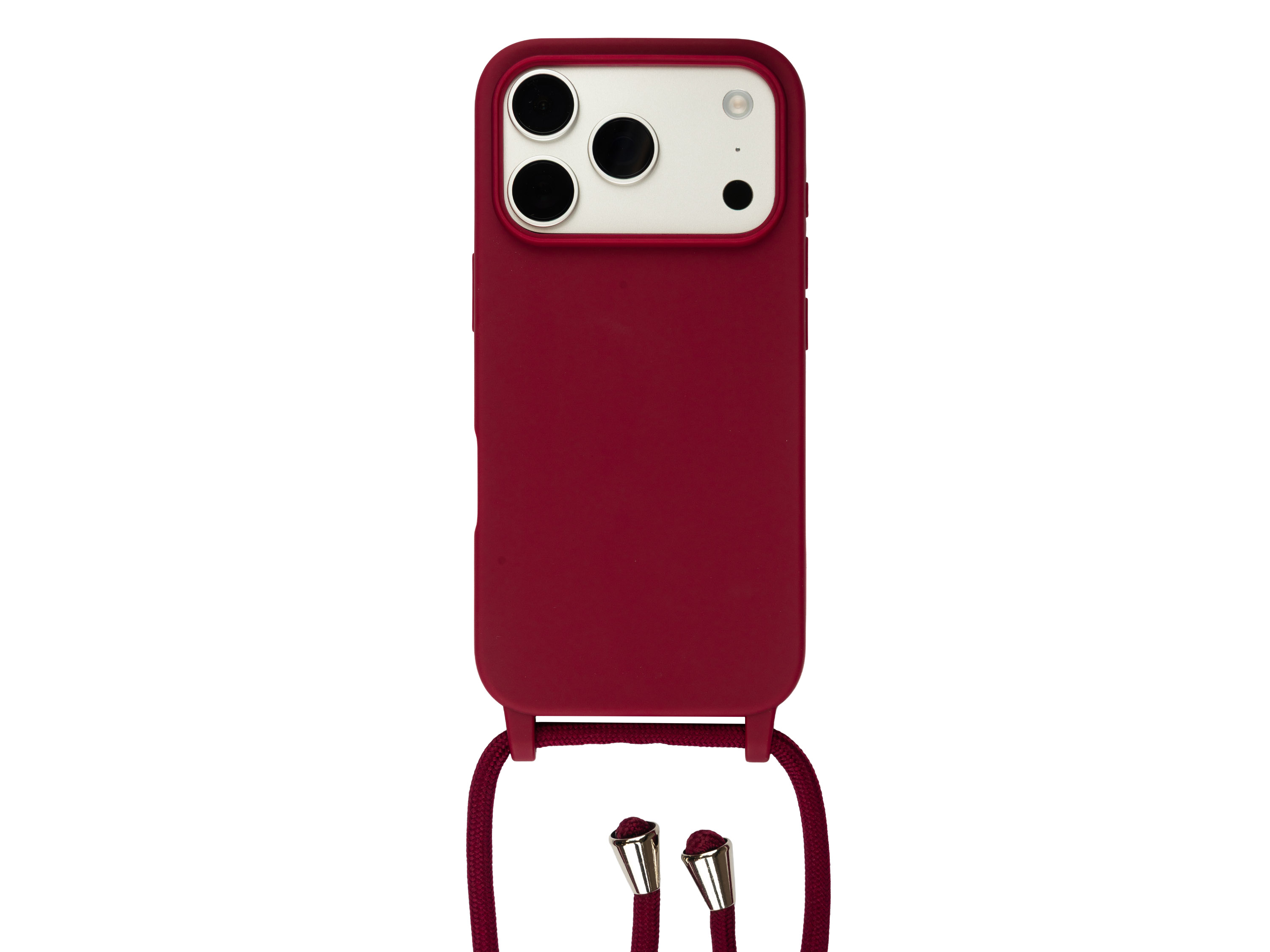 Silikonový vínový kryt se šňůrkou pro iPhone 17 Pro Max