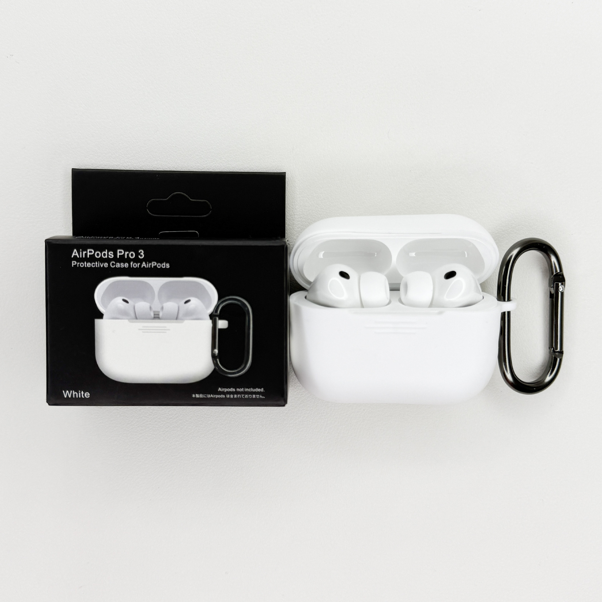 Levně Jednobarevný obal s karabinou pro AirPods Pro 3 Barva: White