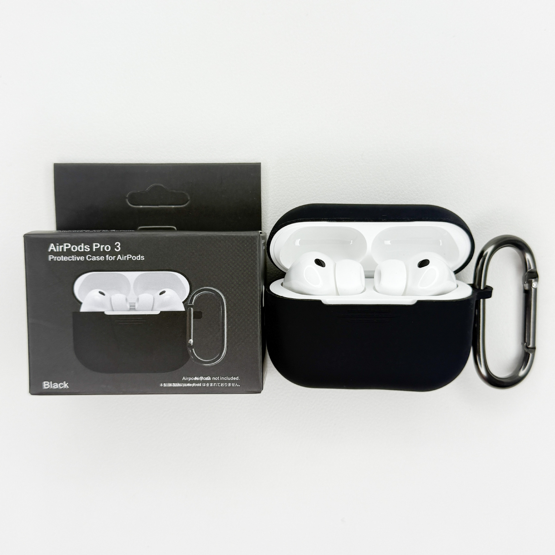 Levně Jednobarevný obal s karabinou pro AirPods Pro 3 Barva: Black