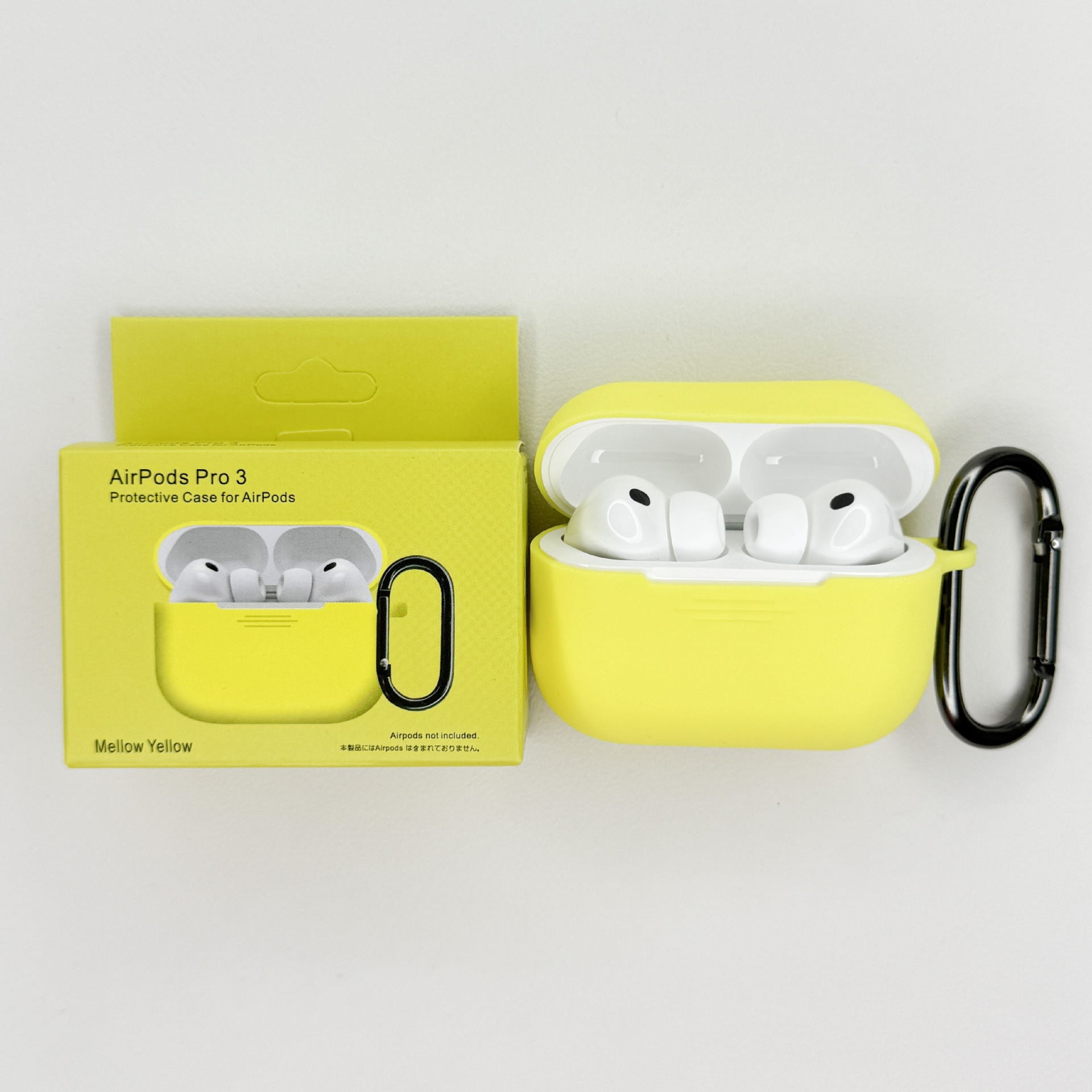 Levně Jednobarevný obal s karabinou pro AirPods Pro 3 Barva: Mellow Yellow