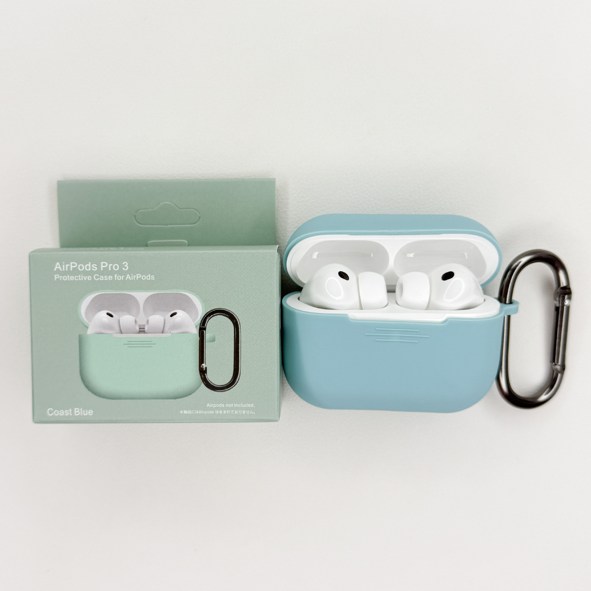 Levně Jednobarevný obal s karabinou pro AirPods Pro 3 Barva: Coast Blue