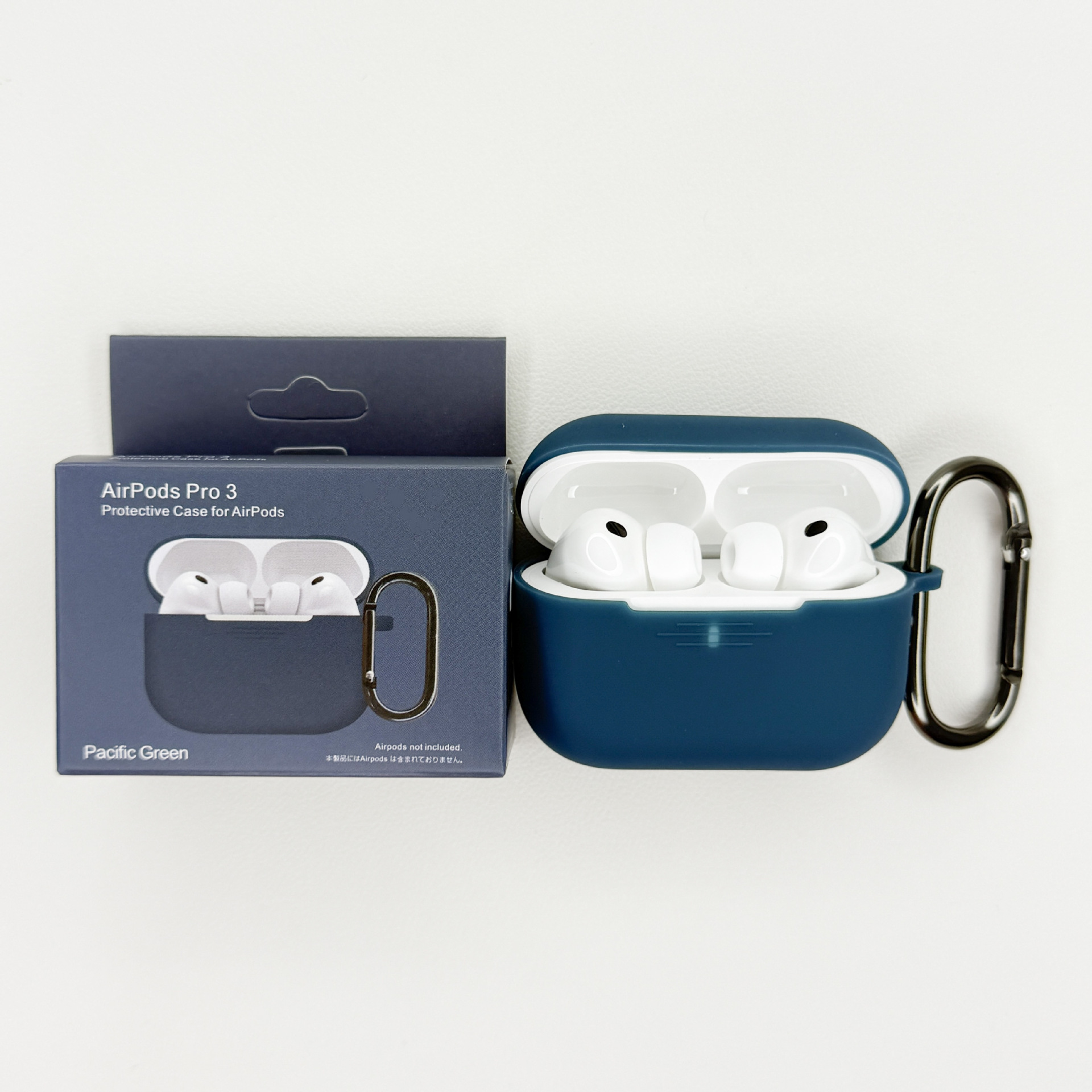 Levně Jednobarevný obal s karabinou pro AirPods Pro 3 Barva: Pacific Green