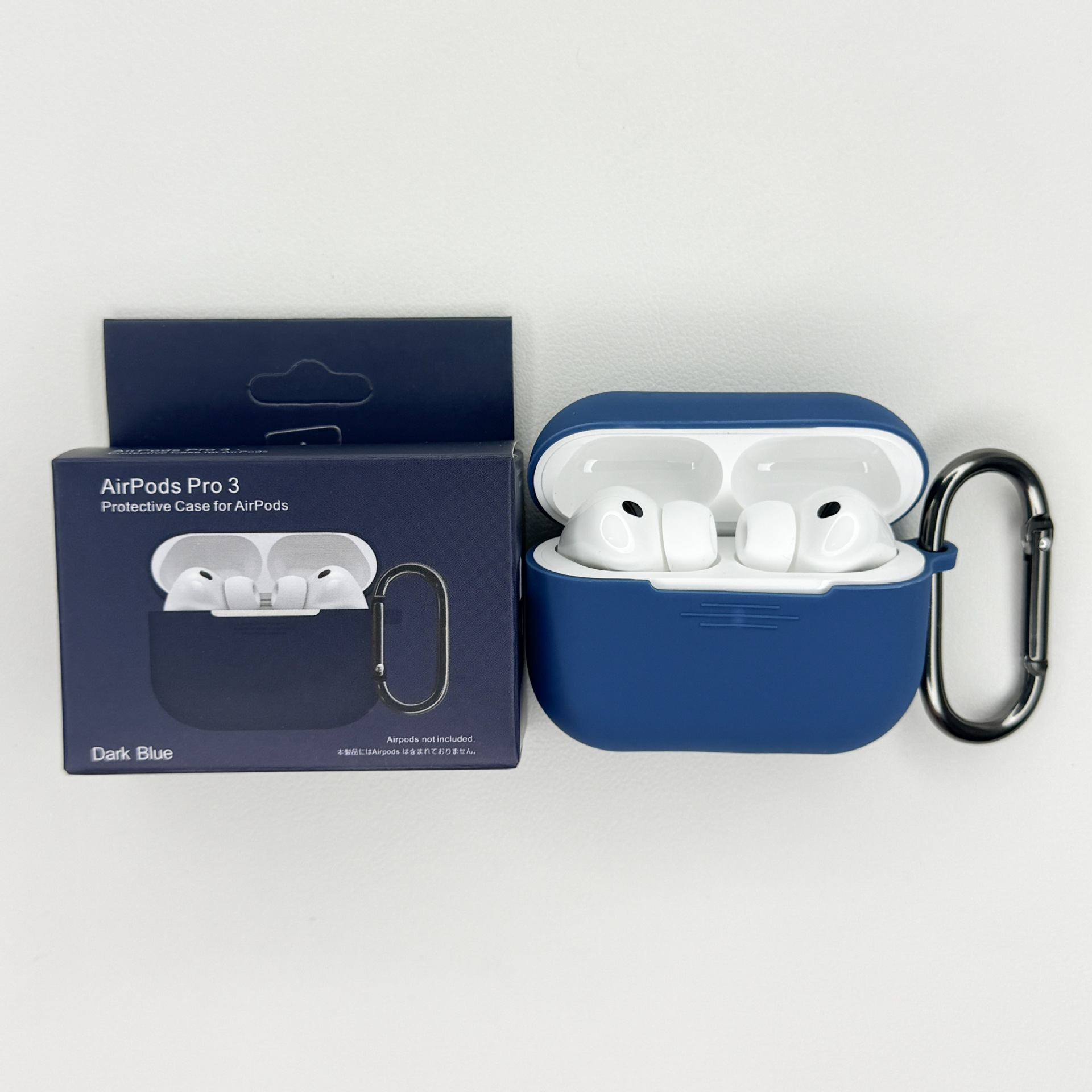 Levně Jednobarevný obal s karabinou pro AirPods Pro 3 Barva: Dark Blue