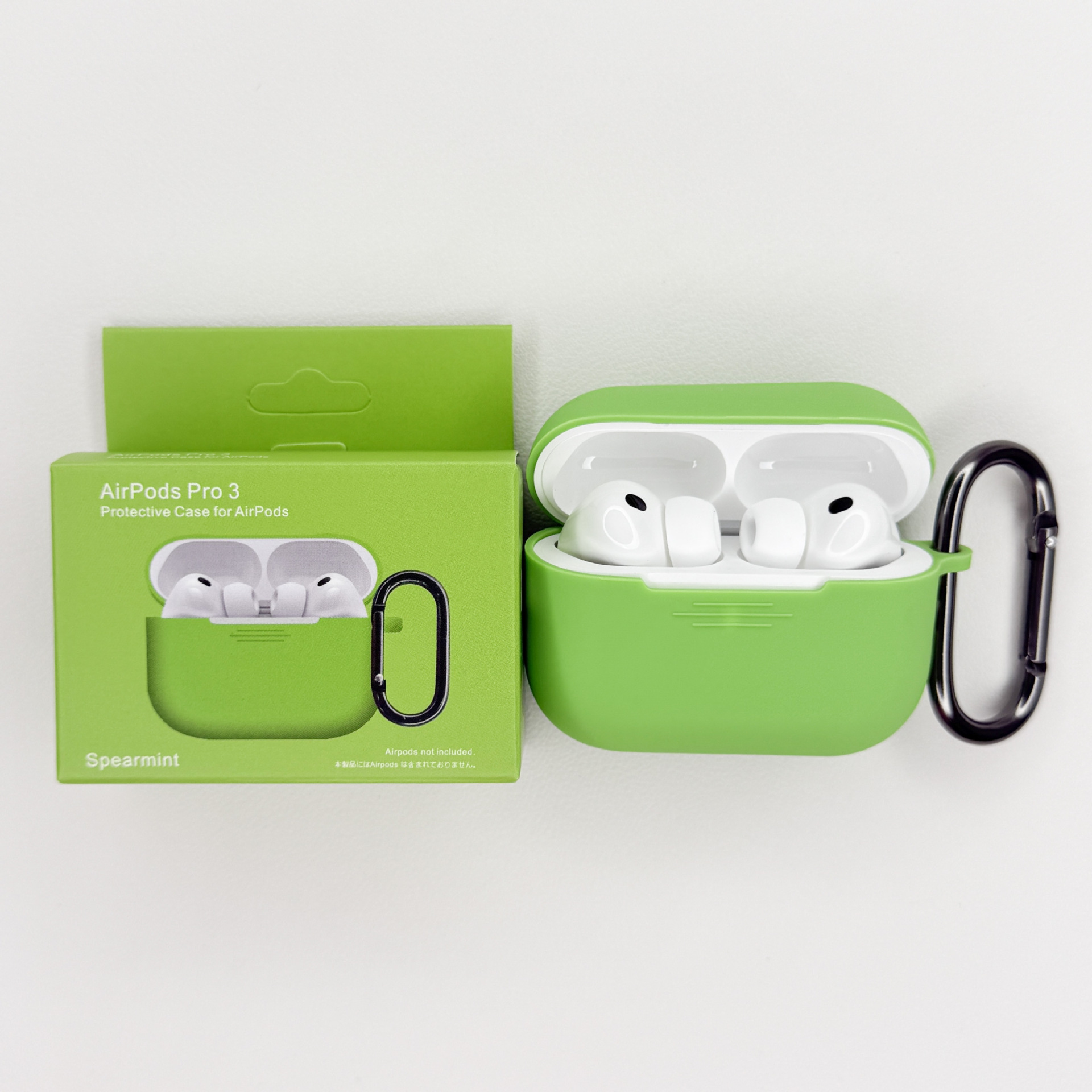 Levně Jednobarevný obal s karabinou pro AirPods Pro 3 Barva: Spearmint