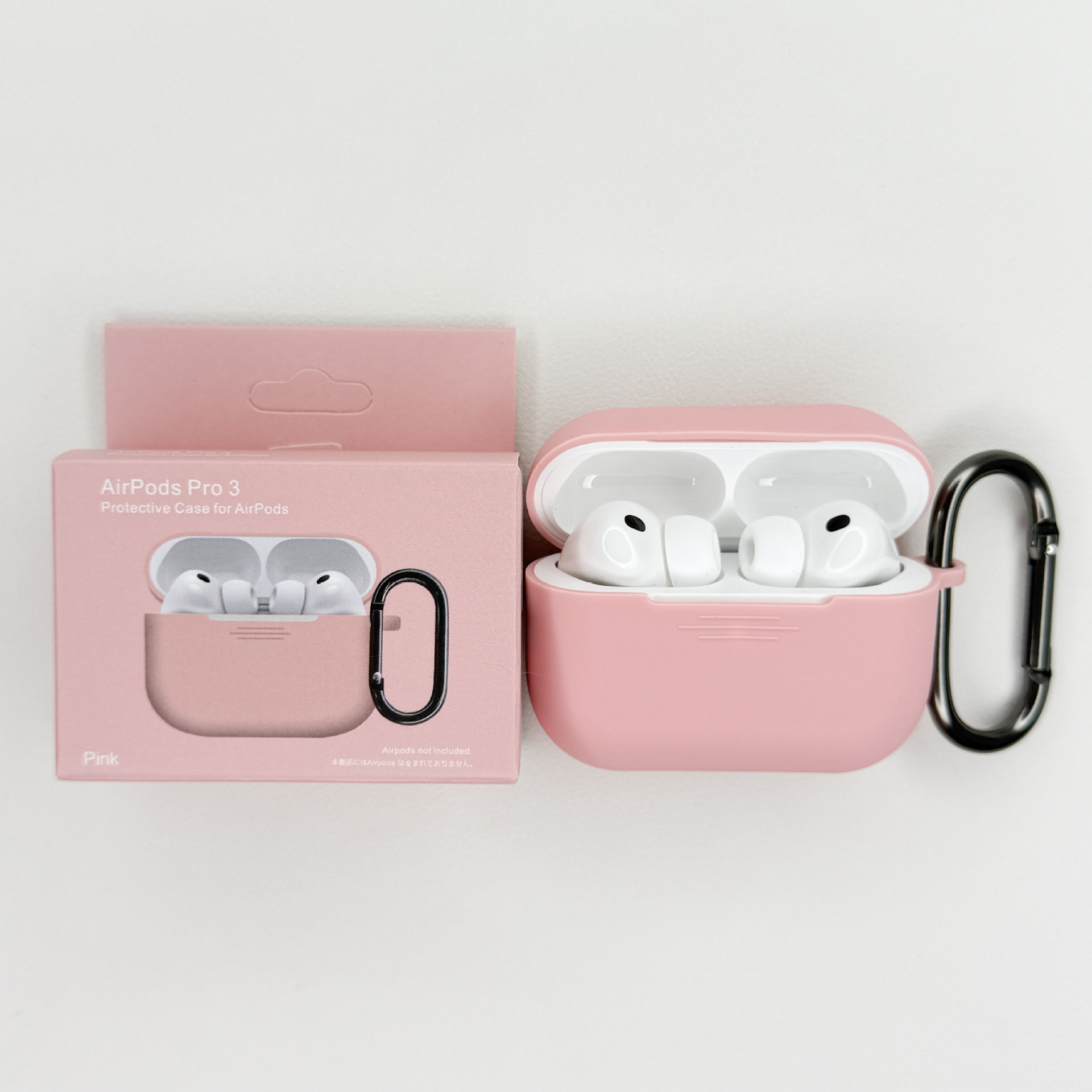 Levně Jednobarevný obal s karabinou pro AirPods Pro 3 Barva: Pink