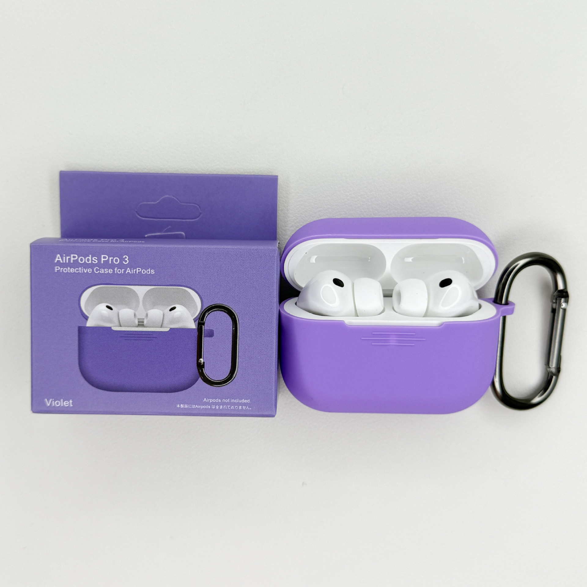 Levně Jednobarevný obal s karabinou pro AirPods Pro 3 Barva: Violet