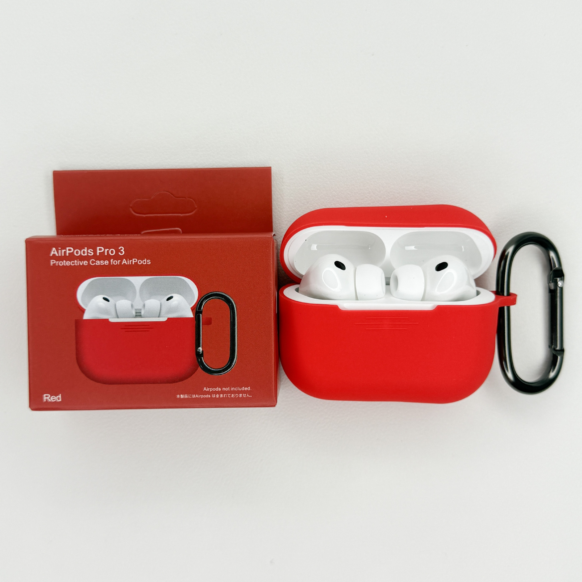 Levně Jednobarevný obal s karabinou pro AirPods Pro 3 Barva: Red