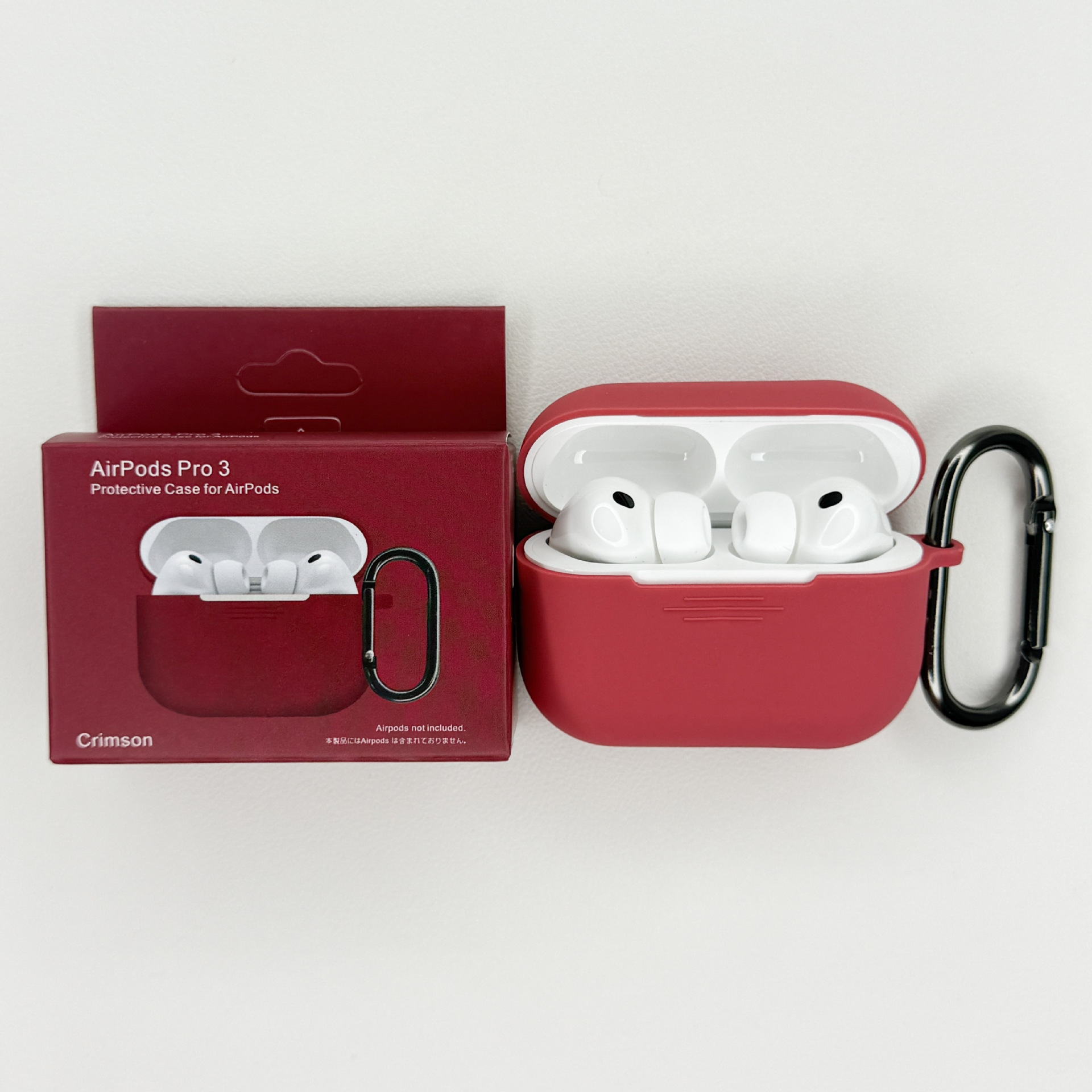 Levně Jednobarevný obal s karabinou pro AirPods Pro 3 Barva: Crimson