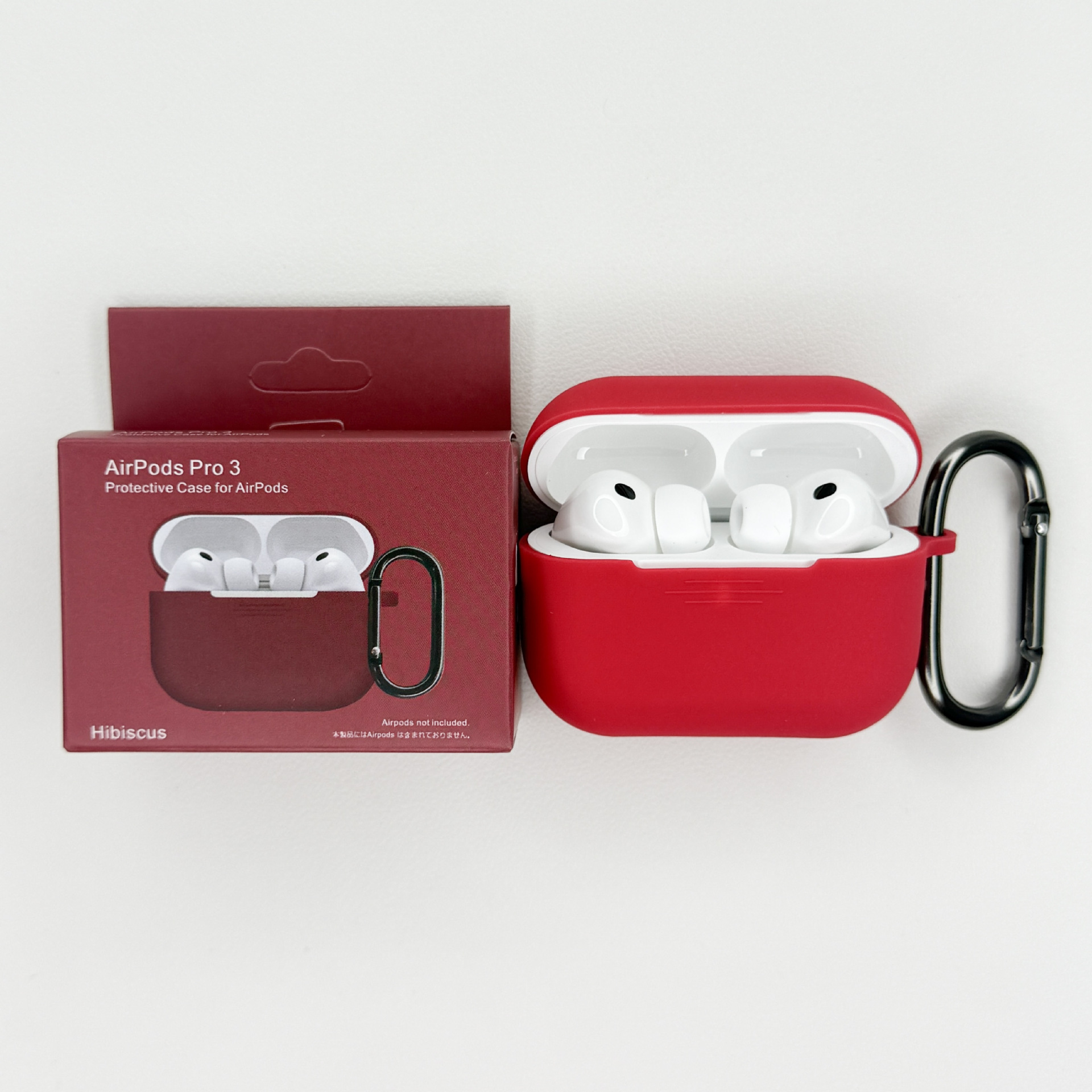 Levně Jednobarevný obal s karabinou pro AirPods Pro 3 Barva: Hibiscus
