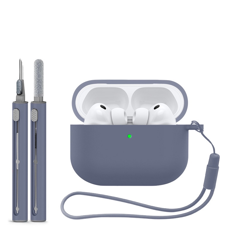 Levně Jednobarevný obal s čistícím perem pro AirPods Pro 3 Barva: Lavender