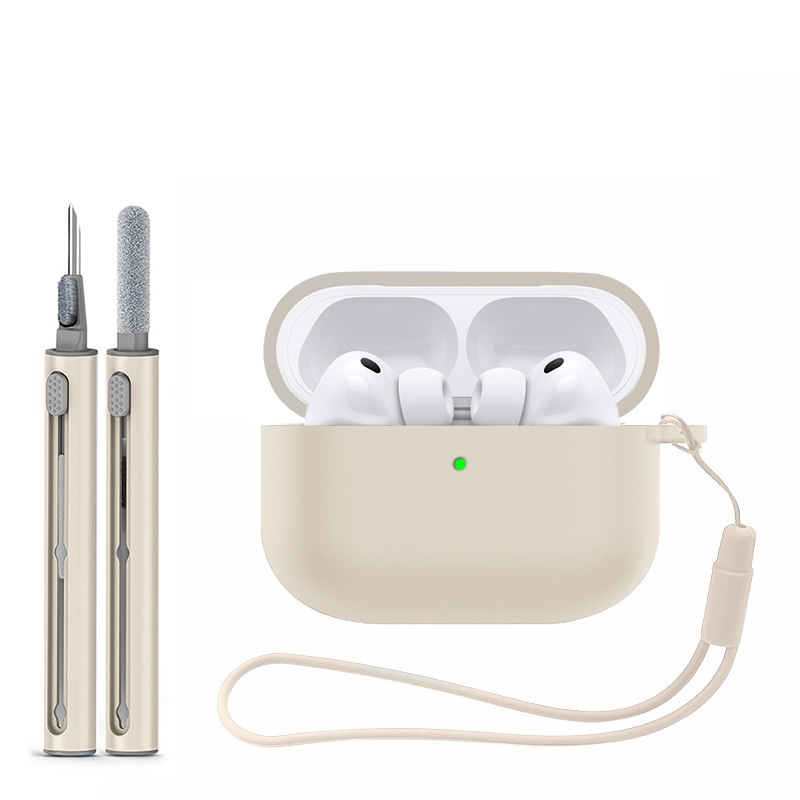 Levně Jednobarevný obal s čistícím perem pro AirPods Pro 3 Barva: Starlight