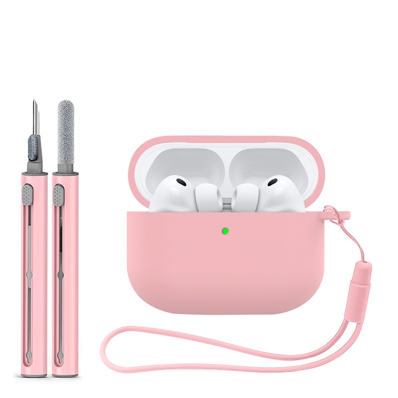 Jednobarevný obal s čistícím perem pro AirPods Pro 3 Barva: Light pink