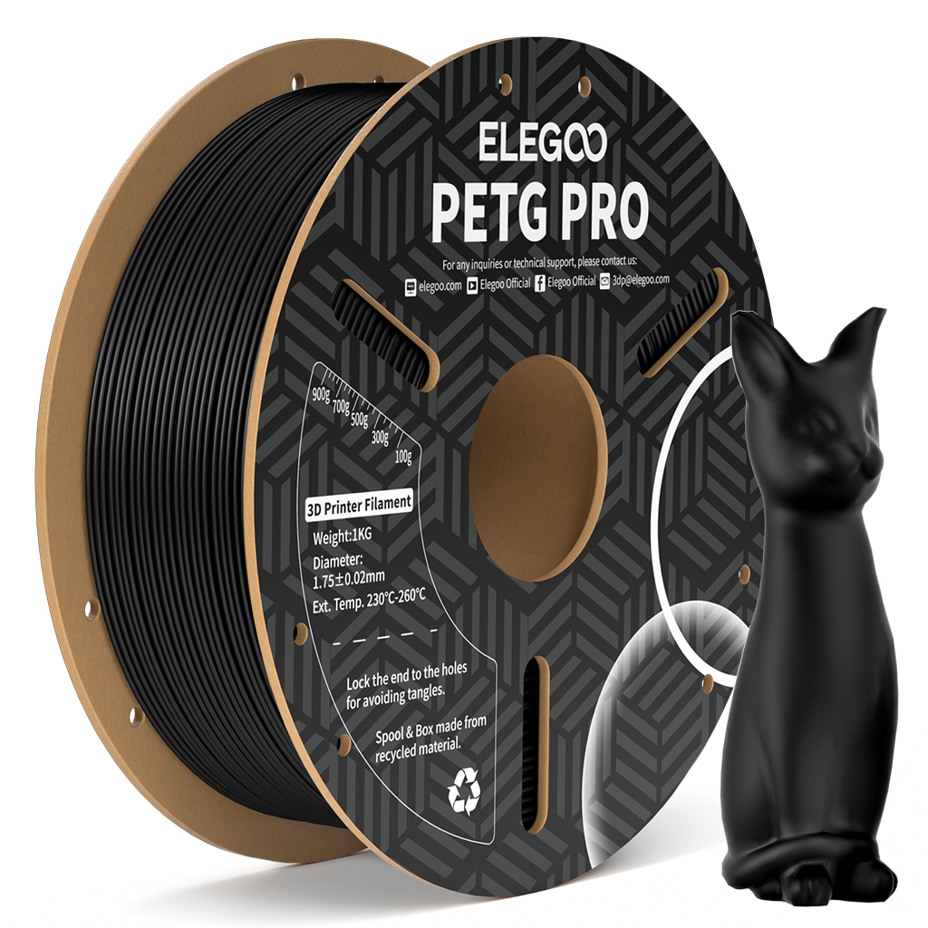 Levně Filament ELEGOO PETG PRO 1,75 mm 1 kg, Černá