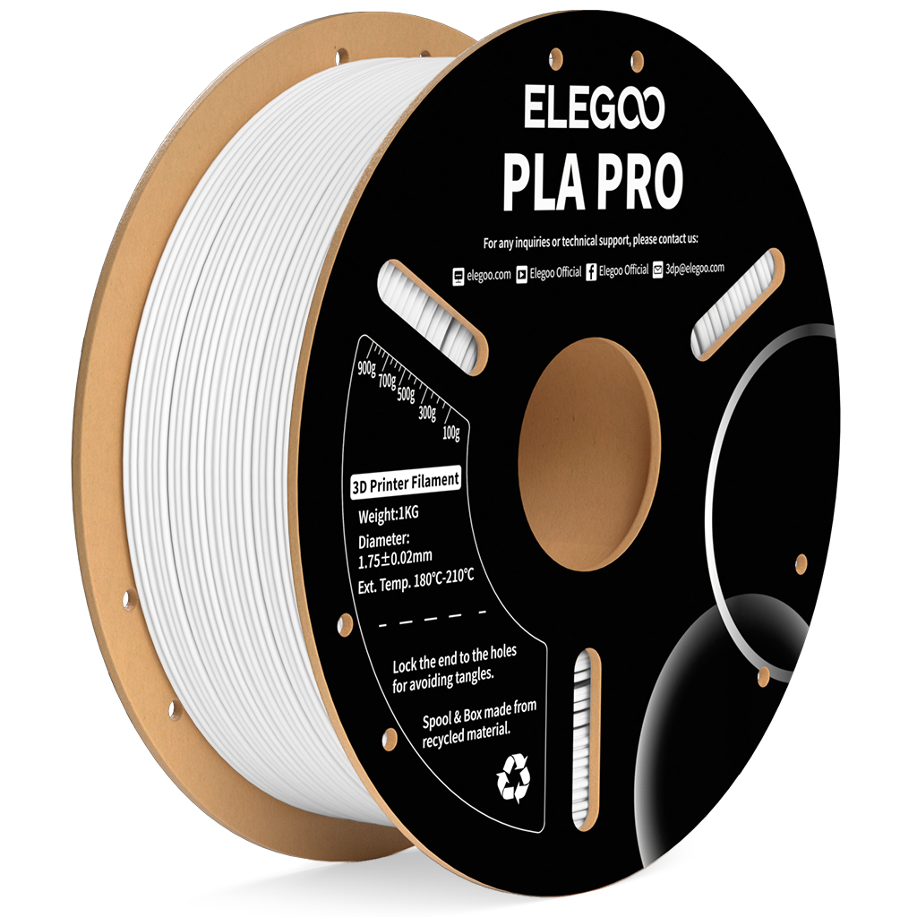 Levně Filament ELEGOO PLA PRO 1,75 mm 1 kg, Bílá