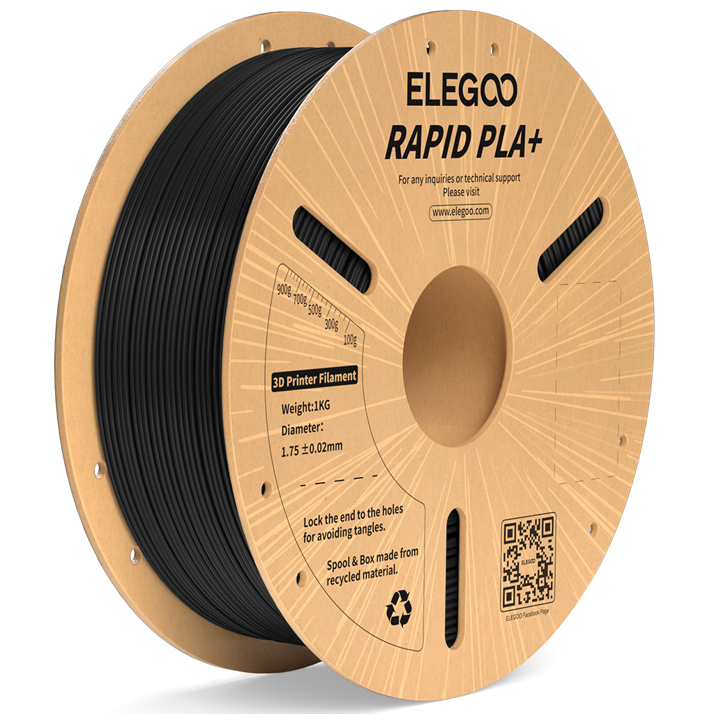 Levně Filament ELEGOO Rapid PLA+ 1,75 mm 1 kg, Černá