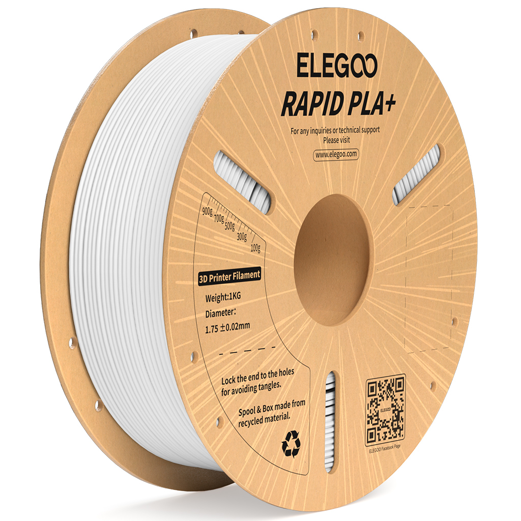 Levně Filament ELEGOO Rapid PLA+ 1,75 mm 1 kg, Bílá